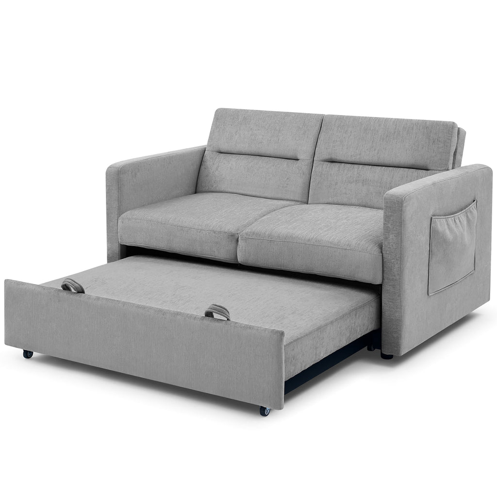 Gray Sofa Bed with Pull-Out Bed V274169