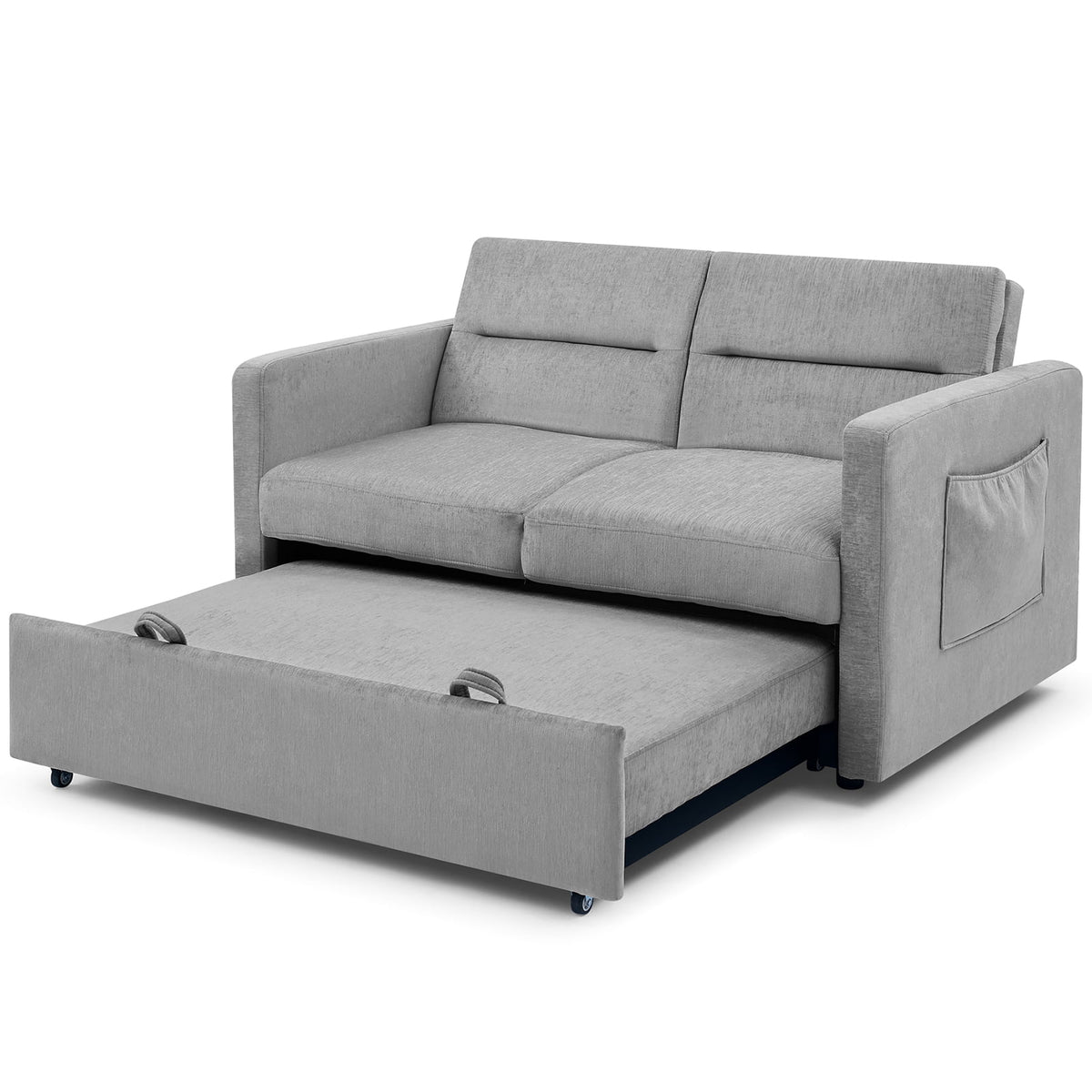 Gray Sofa Bed with Pull-Out Bed V274169