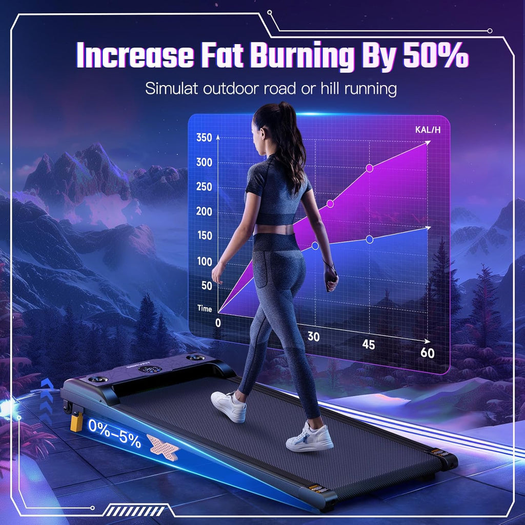 Under Desk Treadmill with Incline, Portable Walking Treadmill with Remote Control N8858