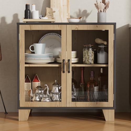 Buffet Sideboard Cabinet with 2 Acrylic Doors and Adjustable Shelf Y811
