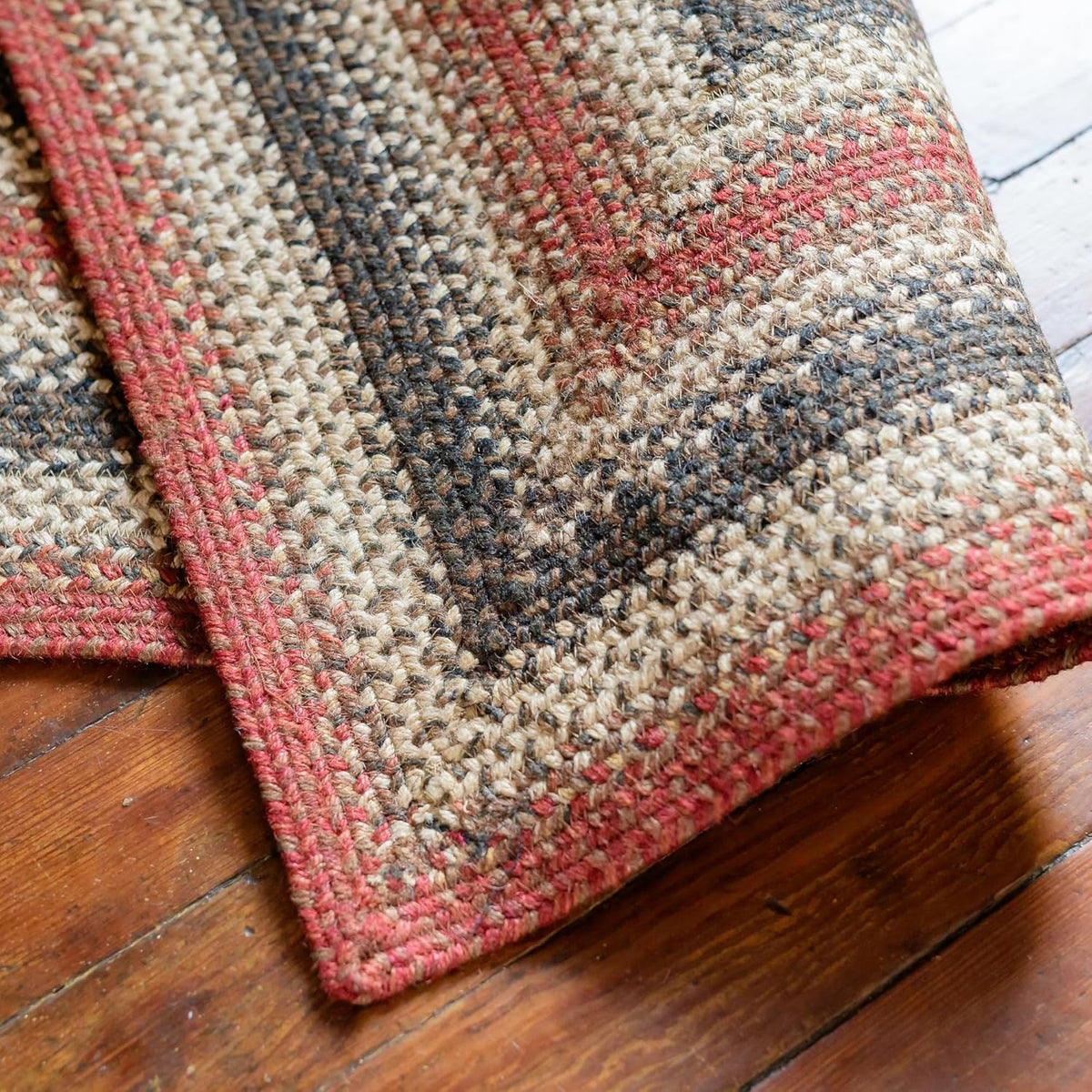 Red Braided Rugs 27x45 Oval F104