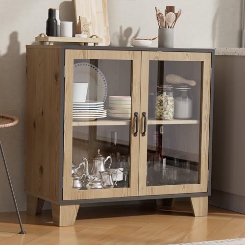 Buffet Sideboard Cabinet with 2 Acrylic Doors and Adjustable Shelf Y811