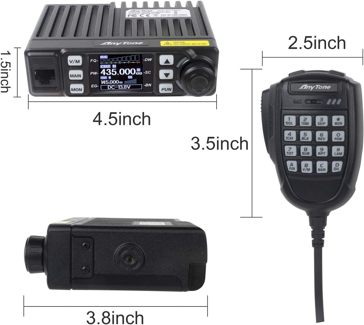 Mini Size Dual Band VHF/UHF Two Way Radio D7936