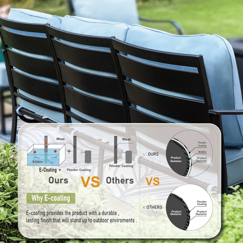 Blue Steel Sofa Outdoor Furniture Set X760272
