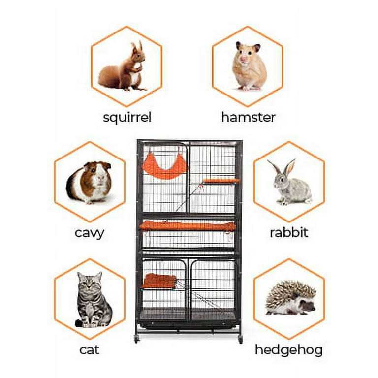 4-Tier Wire Cat Cage with Removable Wheels T6162