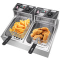 2500W Stainless Steel Electric Fryer Double Cylinder H4623