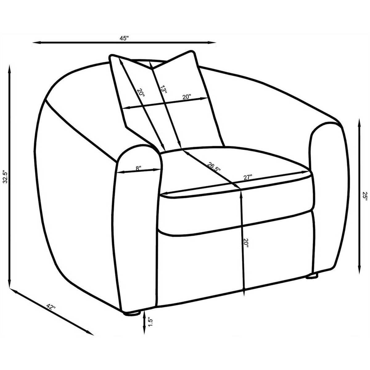White Fabric Upholstered Tight Back Chair W708255