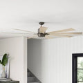 72x22 LED Ceiling Fan with Light Kit Pewter with Rustic Oak Blades F47496