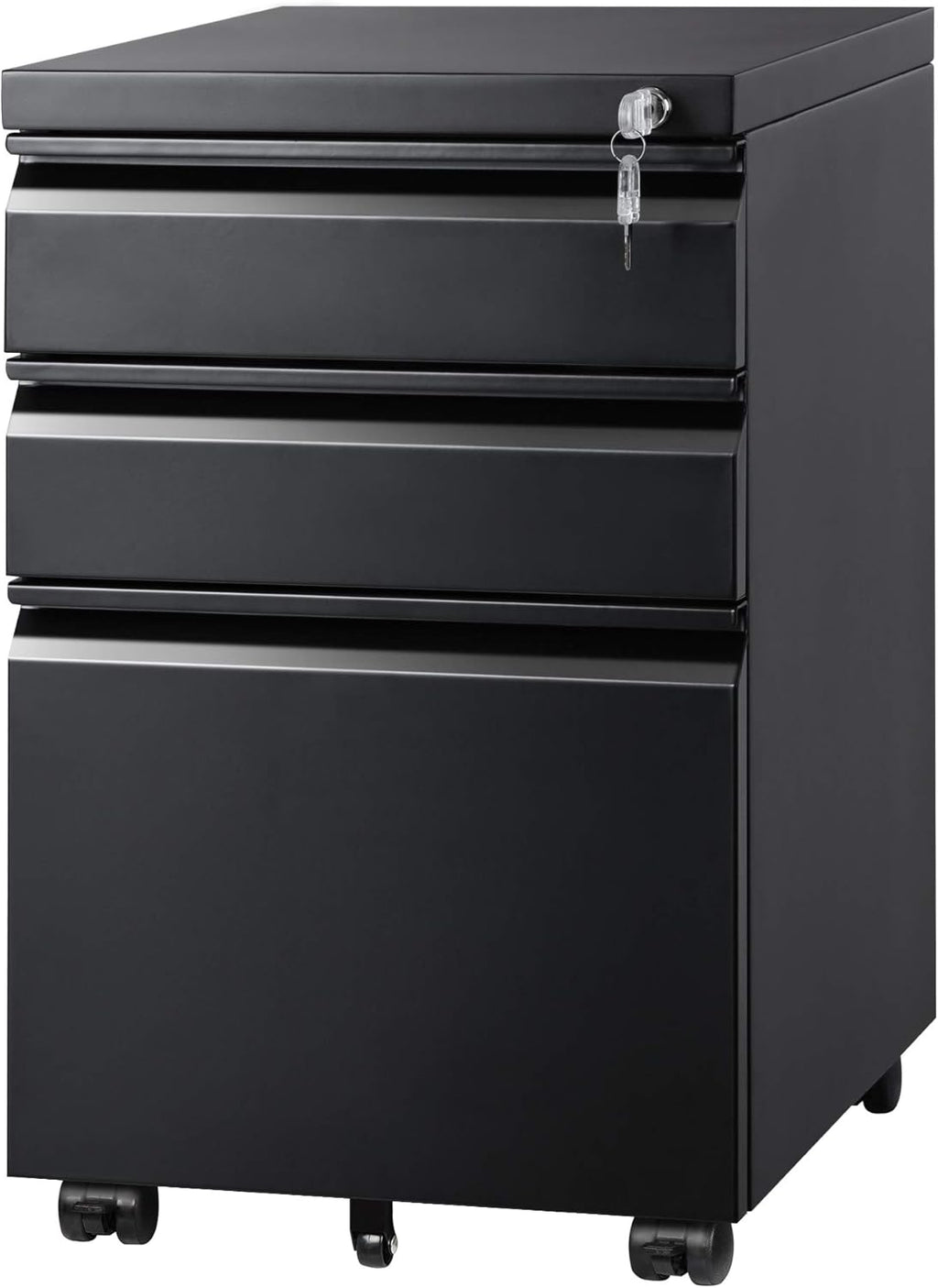 White 3 Drawer Mobile File Cabinet O540881