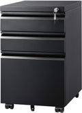White 3 Drawer Mobile File Cabinet O540881