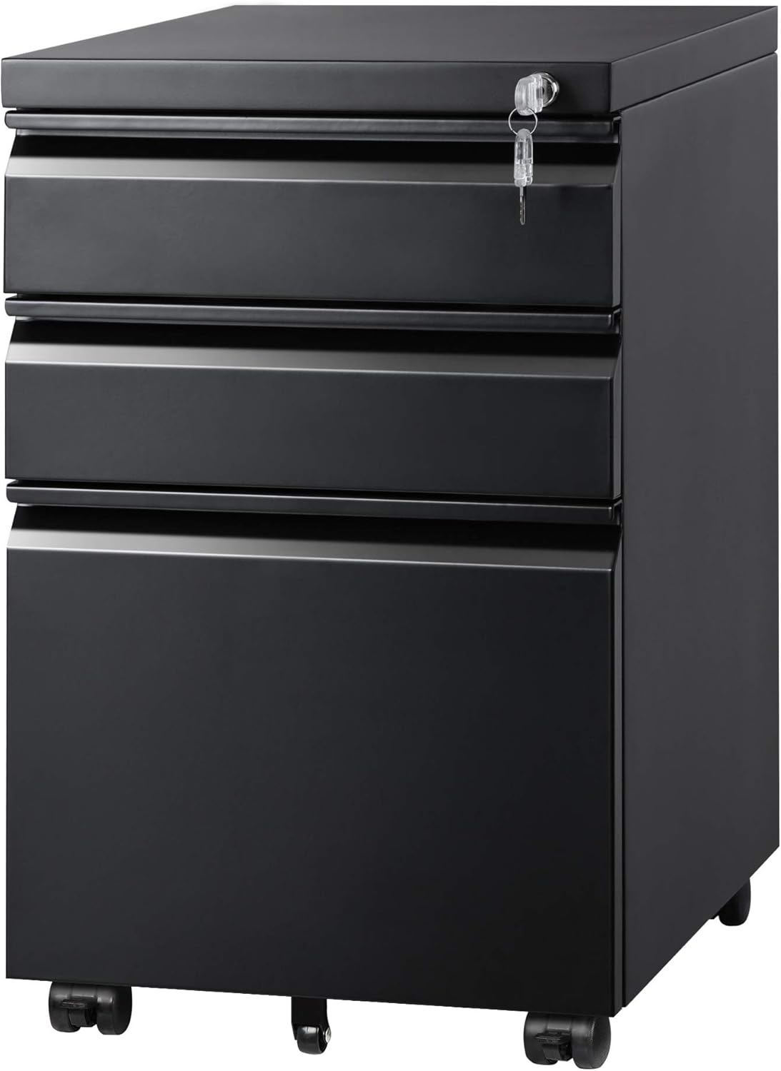 White 3 Drawer Mobile File Cabinet O540881