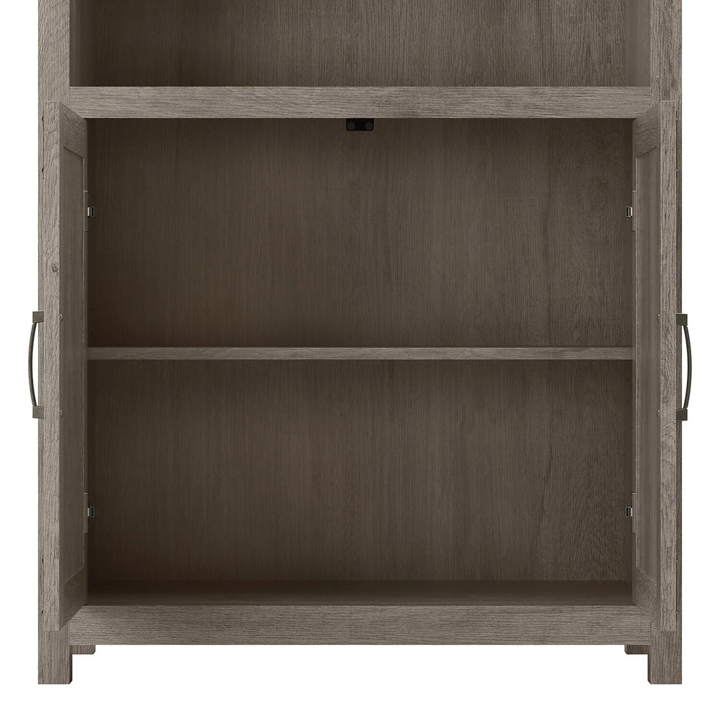 L Shaped Desk with File Cabinet and Bookcase N123056
