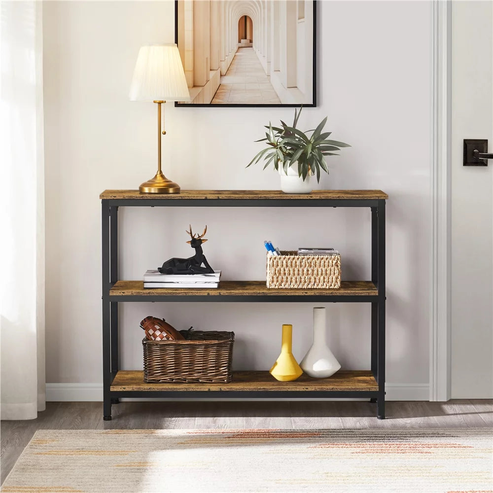 Industrial Console Table Rustic Brown R75409