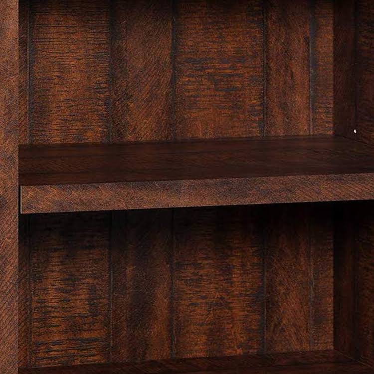 Walnut Brown Wooden 3 Tier Bookcase with Adjustable Shelves U264