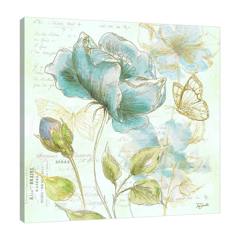 Blue Graphic Art Print on Wrapped Canvas A367