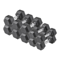 200 lb Hex Rubber Dumbbell Set T40692