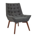 Charcoal Fabric Tufted Chair with Coffee Legs Y950630