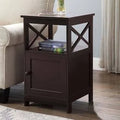 Espresso Brown End Table with Cabinet L961