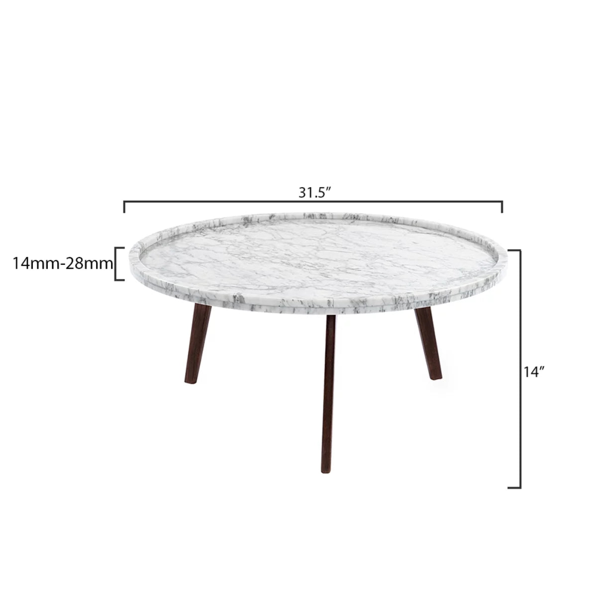 White and Brown Round Marble Coffee Table D48599