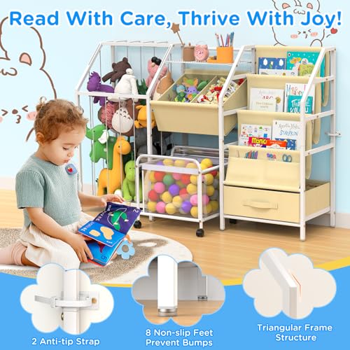 White 3 Tier Kids Bookshelf and Toy Storage M3417