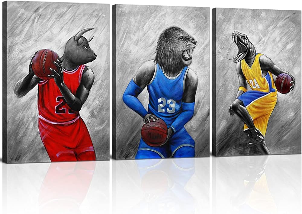 Black and White Sports Canvas Print Wall Art 16”x24” M88504