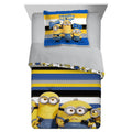 Reversible Blue and Yellow Kids Comforter and Sham Set I7513