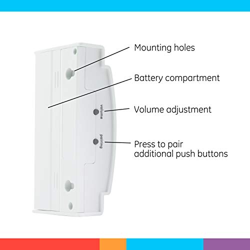 White Wireless Doorbell Kit with 2 Push Buttons and 8 Melodies L313639