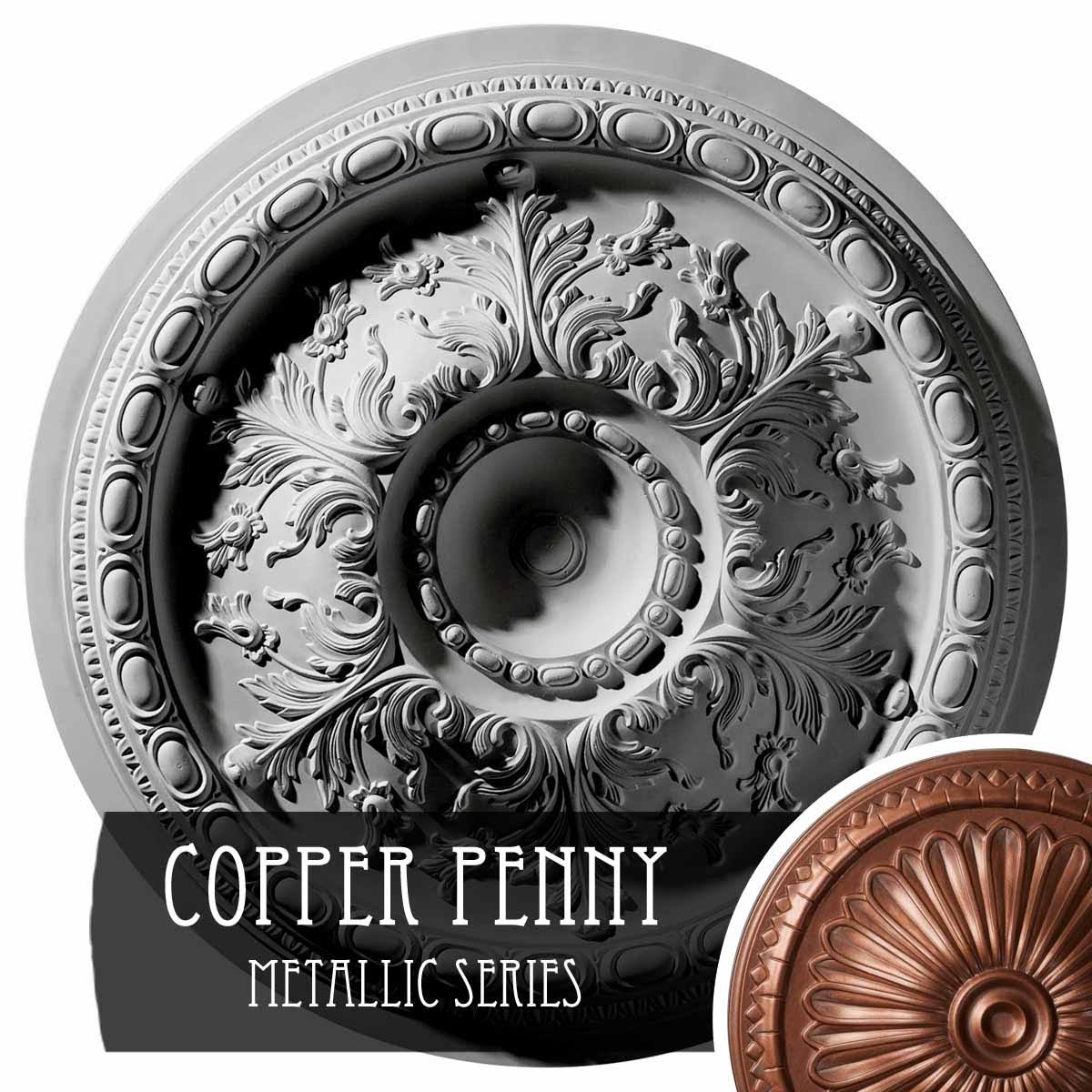 Hand-Painted Copper Penny Ceiling Medallion I81171