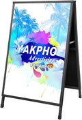 Heavy Duty Double-Sided Folding A-Frame Sidewalk Sign 24x36 Inch Black Coated Steel Metal Frame Only Pack of 2 G507496