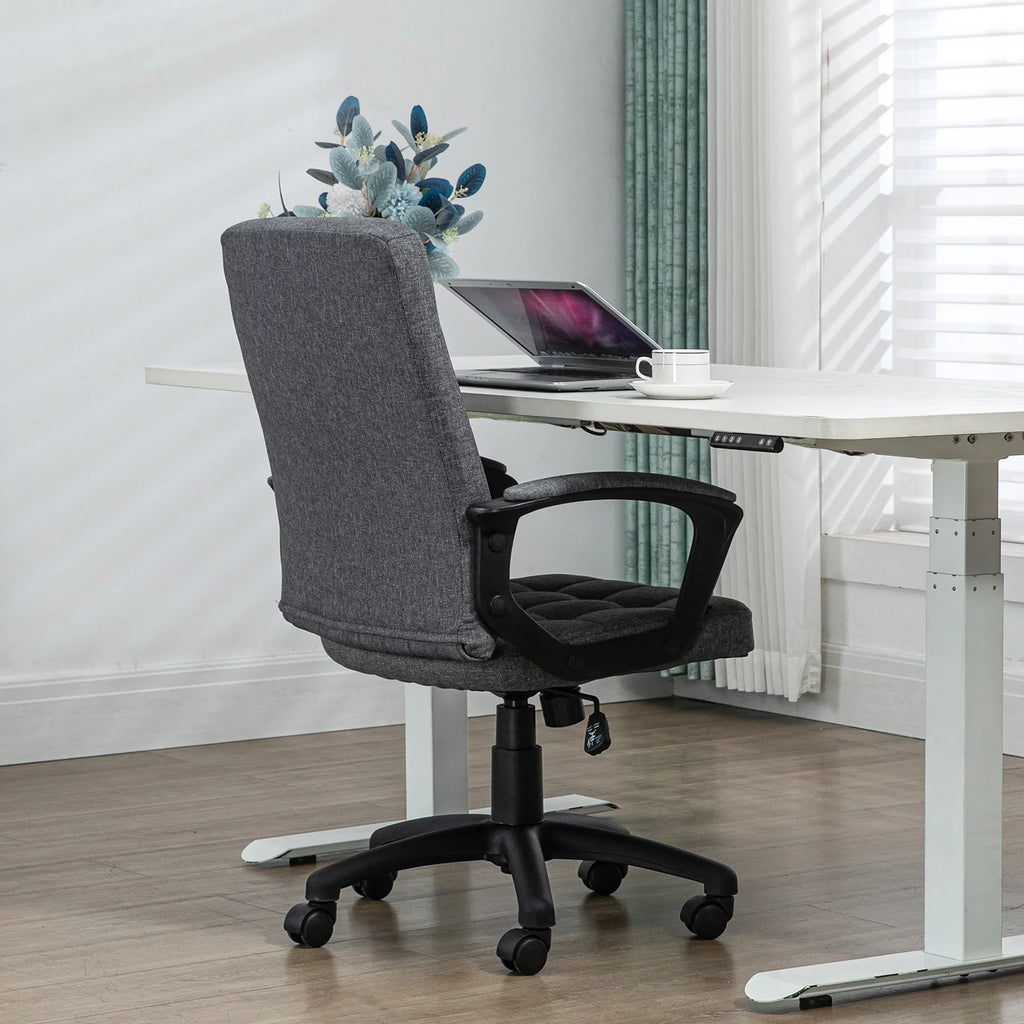 Gray Fluffy Home Office Chair with Adjustable Height V993647