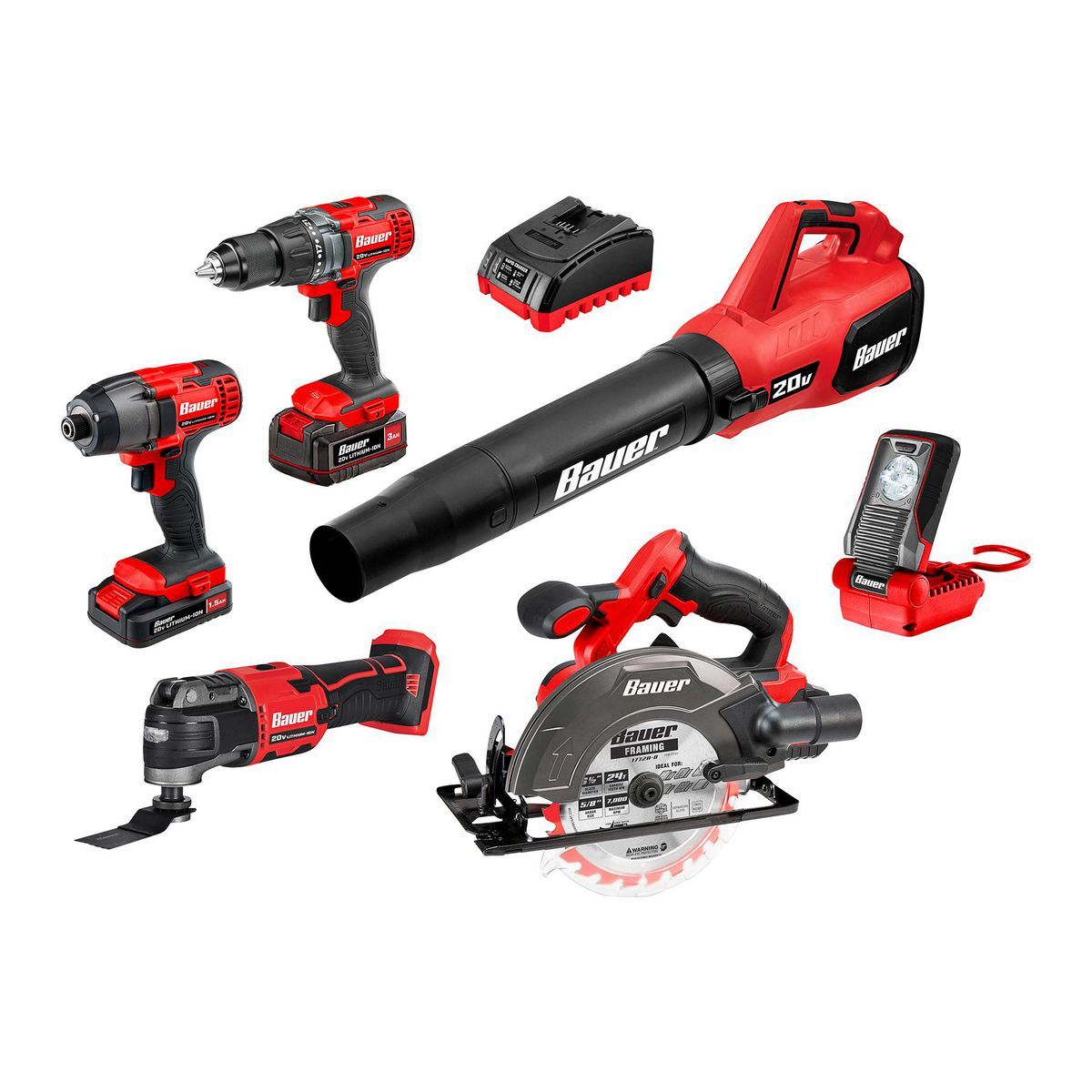 20V Cordless 6-Tool Combo Kit with Battery and Charger L628112