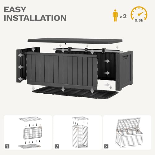 120 Gallon Black Resin Outdoor Storage Box E22519