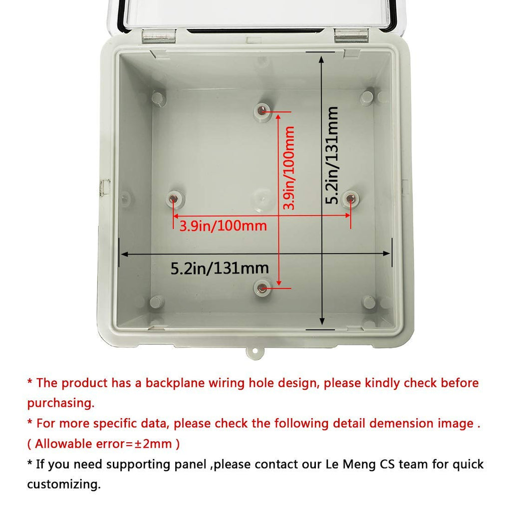 ABS Plastic IP65 Junction Box with Clear Cover 5.9 x 5.9 x 3.5 inch Pack of 2 B295247