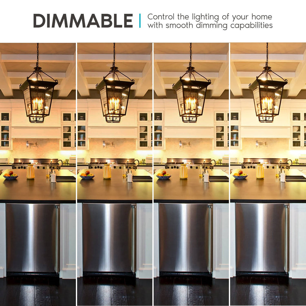 Vintage Candelabra E12 LED Bulb 5w, 550 Lumens, 2700K Warm White, Dimmable, Flame Tip Clear Glass (24 Pack) L3303