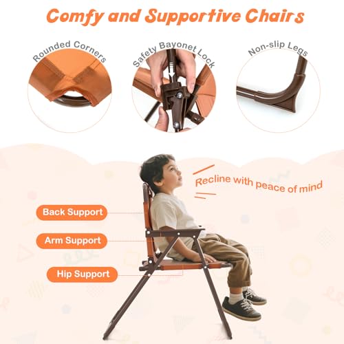 Kids Picnic Table and Chair Set with 2 Folding Chairs & Removable Umbrella I354359
