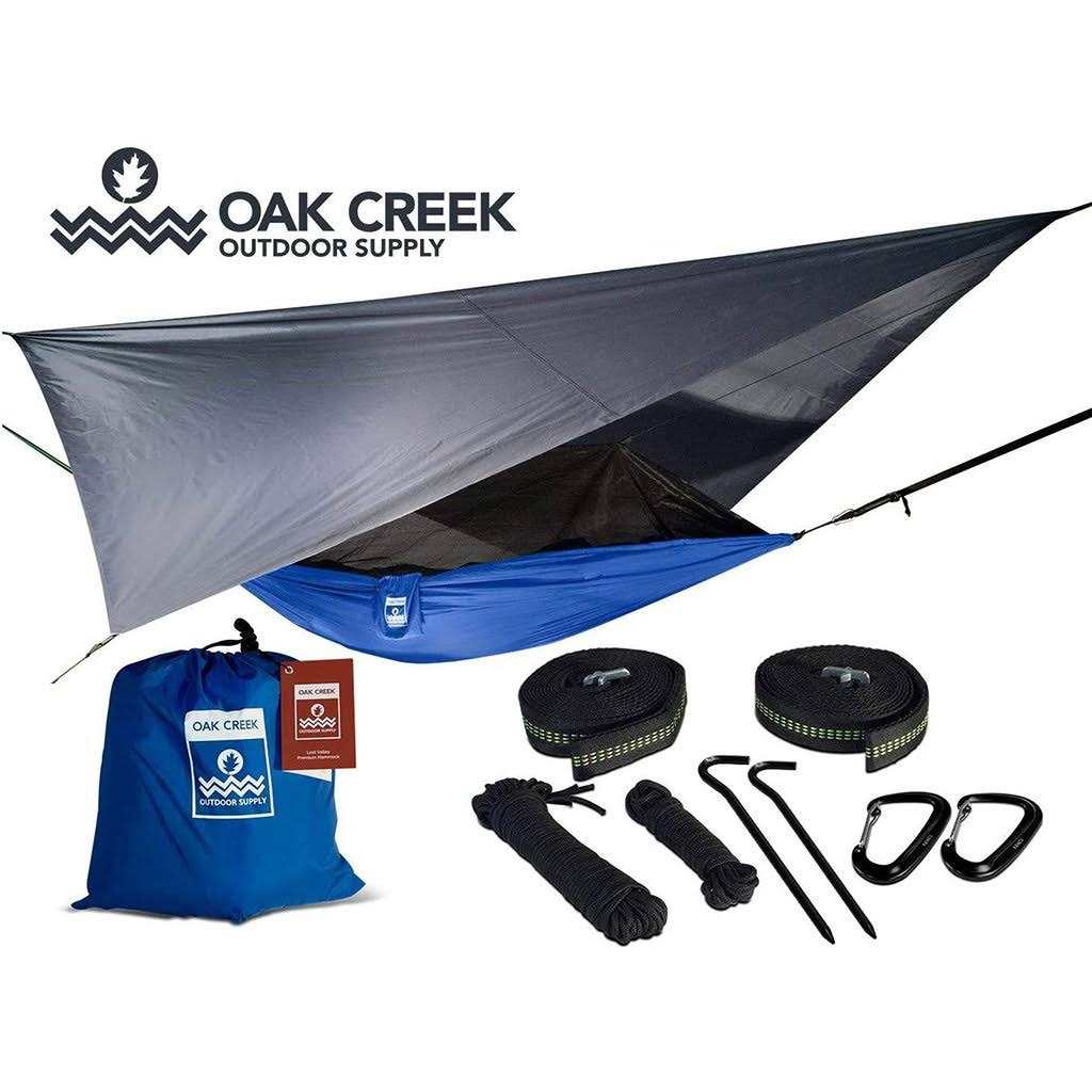 Camping Hammock with Mosquito Net Rain Fly Tree Straps V67714