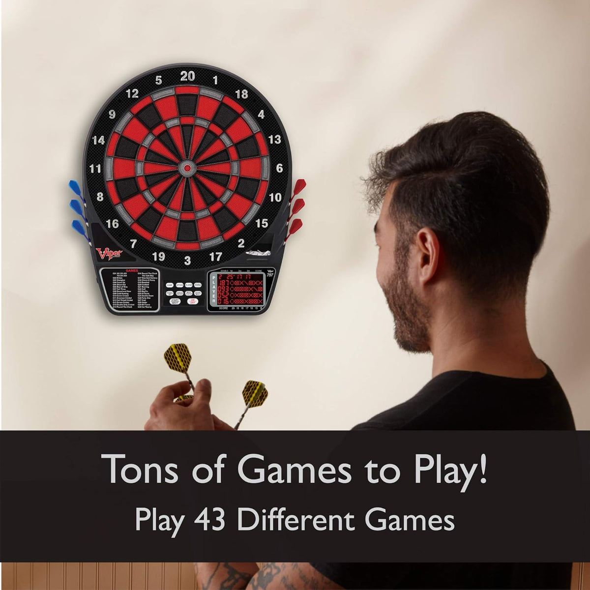 Electronic Dartboard with Darts and Extra Tips Y92928