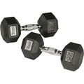 70 lbs Rubber Hex Dumbbell with Chrome Handle Y417394