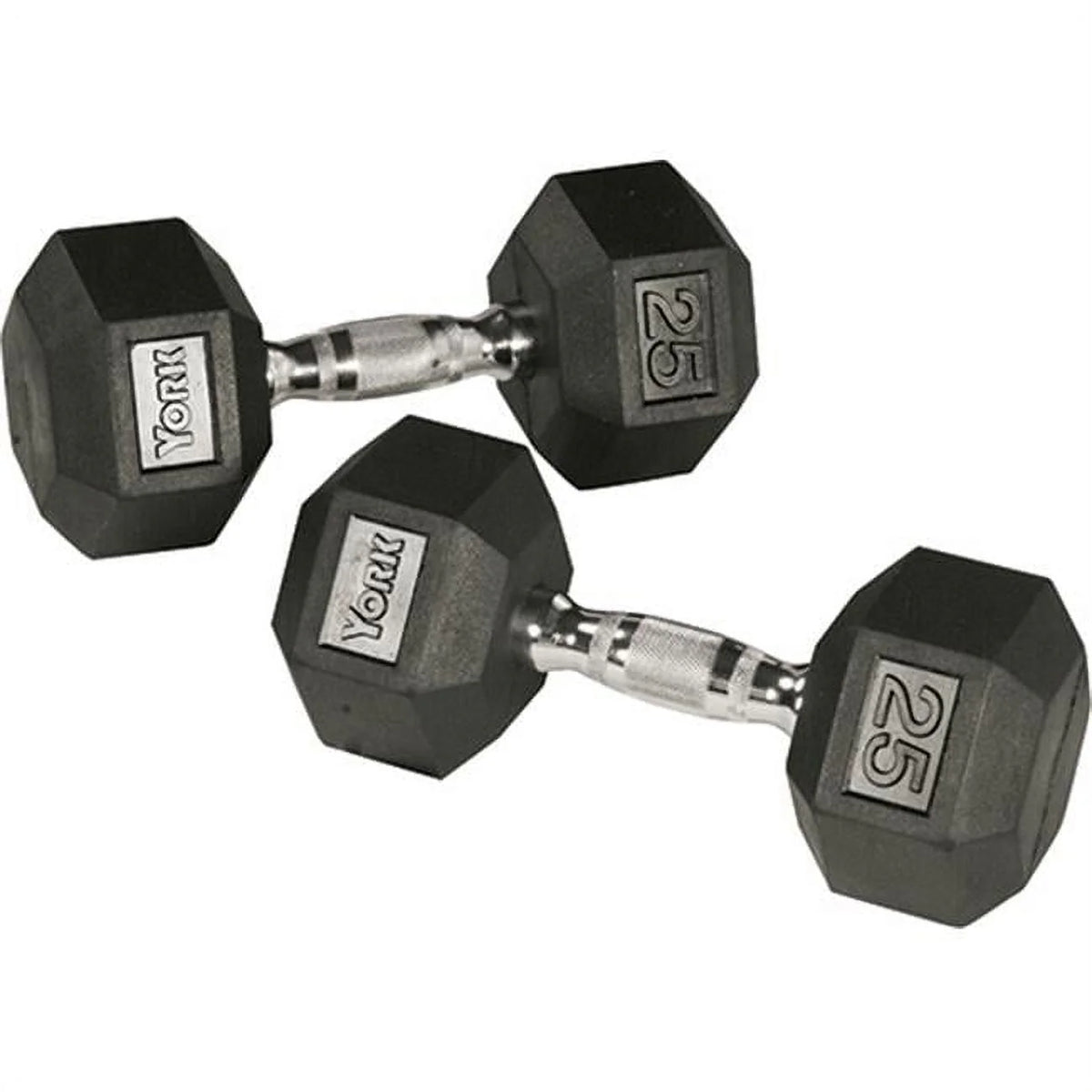 70 lbs Rubber Hex Dumbbell with Chrome Handle Y417394