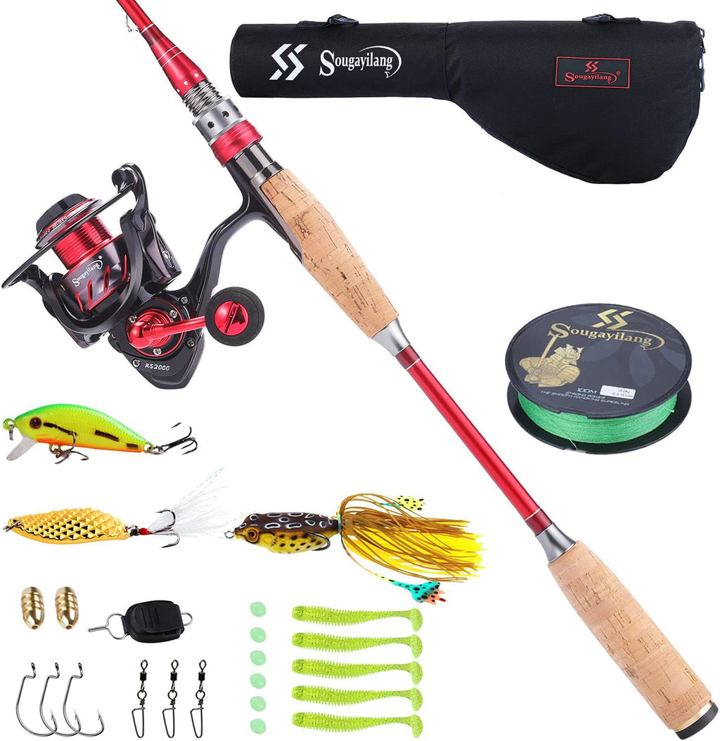 Lightweight Baitcaster Combo Fishing Rod and Reel, 4 Pieces, Pack of 2 W59163