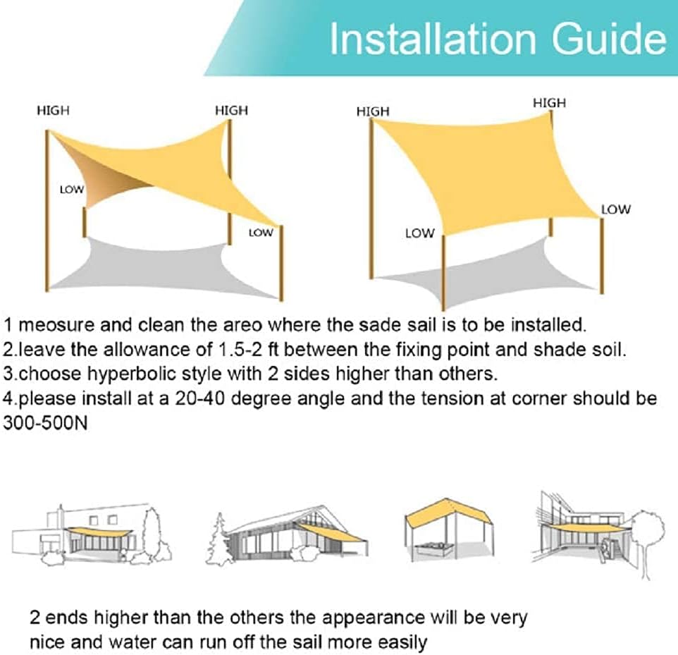 13’x16’ Earthy Yellow Sun Shade Sail Canopy J491