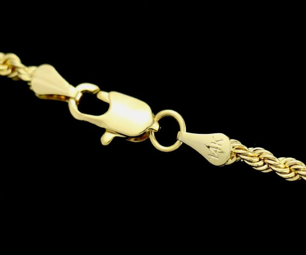 14K Bonded Gold Rope Chain Necklace with Horse Charm and Gift Box/Bag Q17269
