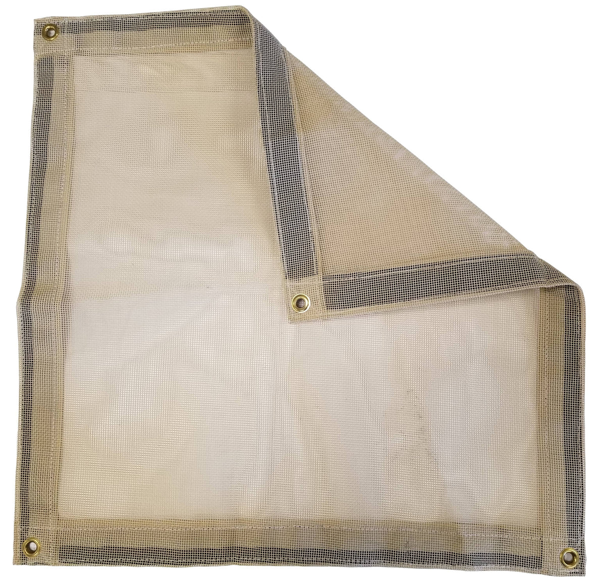 Tan Vinyl Coated Mesh Tarp 10 oz. J115