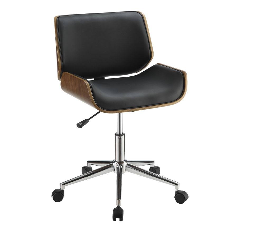 Black Faux Leather Office Chair B598