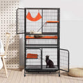 4-Tier Wire Cat Cage with Removable Wheels T6162
