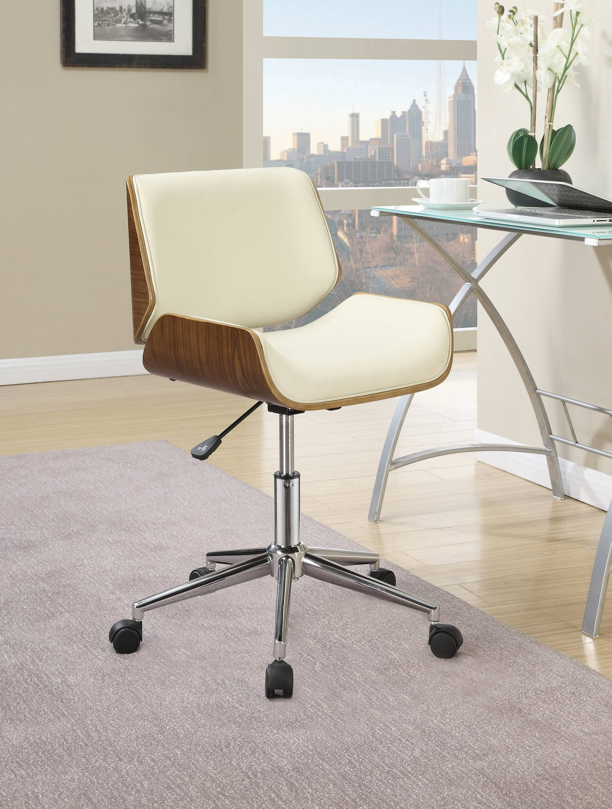 Black Faux Leather Office Chair B598