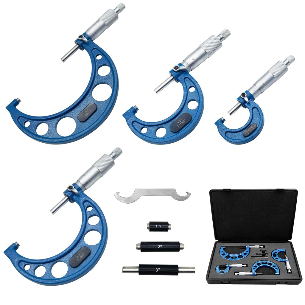 Outside Micrometer Set 0-4 / 0.0001 with Padded Case E514032