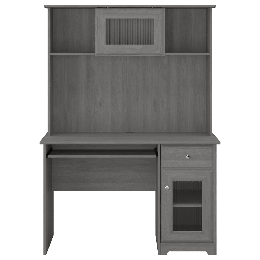 Small Computer Desk with Hutch and Keyboard Tray, 48W, Gray E142794