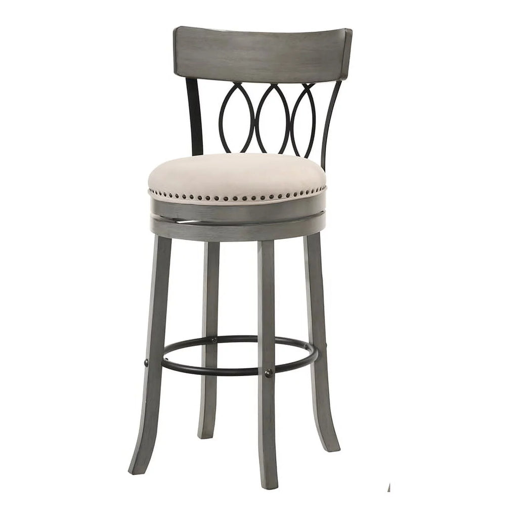 Light Gray Wood Swivel Bar Stool Set of 4 Z696100