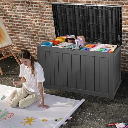 120 Gallon Black Resin Outdoor Storage Box E22519